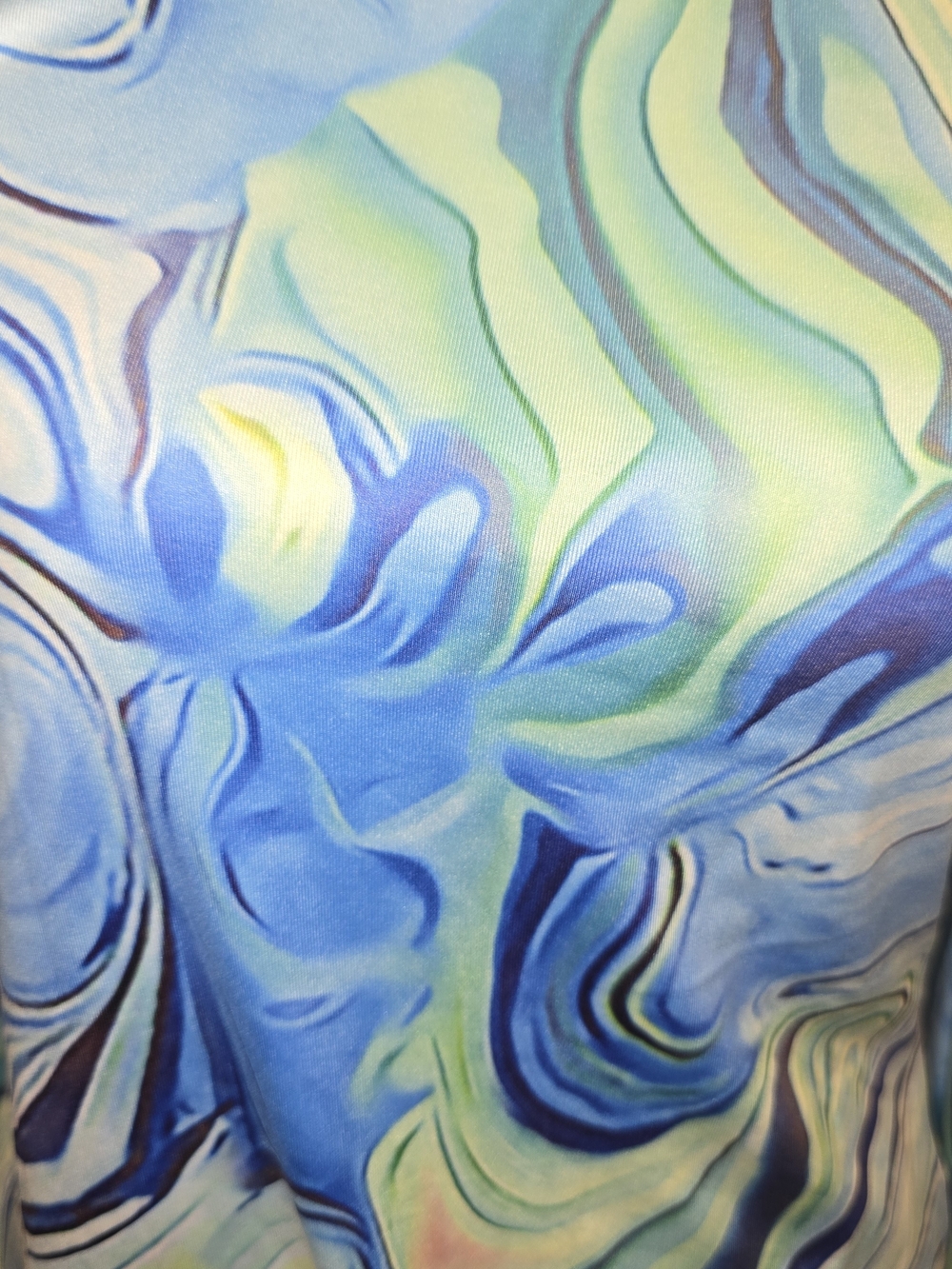 Abstract Swirl Long Sleeve Bodysuit in Blue & Green - Picture 3 of 3